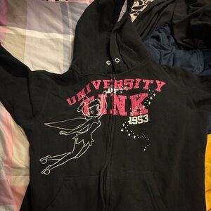 Vintage Black and Pink Tinkerbell Hoodie